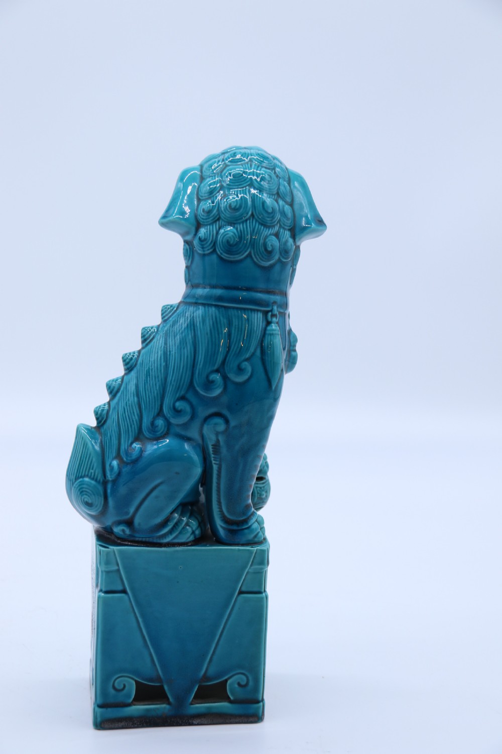 A pair of porcelain Chinese Buddhist Temple lions or foo dogs, circa 1900 View XV