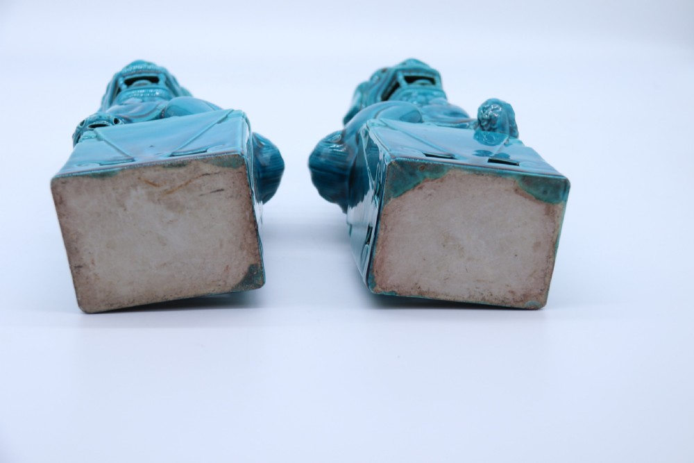 A pair of porcelain Chinese Buddhist Temple lions or foo dogs, circa 1900 View XIX