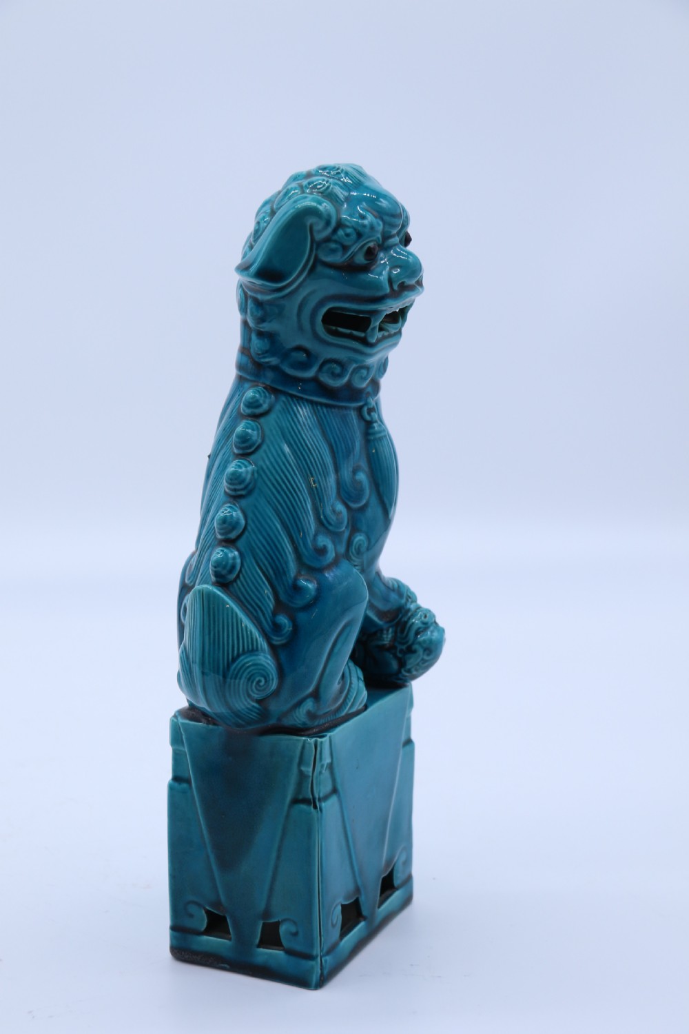 A pair of porcelain Chinese Buddhist Temple lions or foo dogs, circa 1900 View XXII