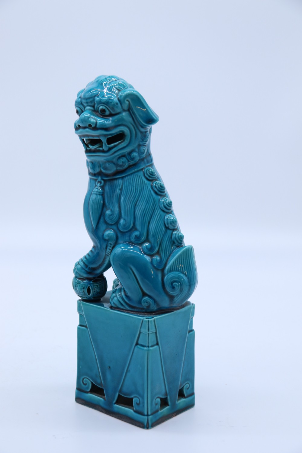 A pair of porcelain Chinese Buddhist Temple lions or foo dogs, circa 1900 View XXIV