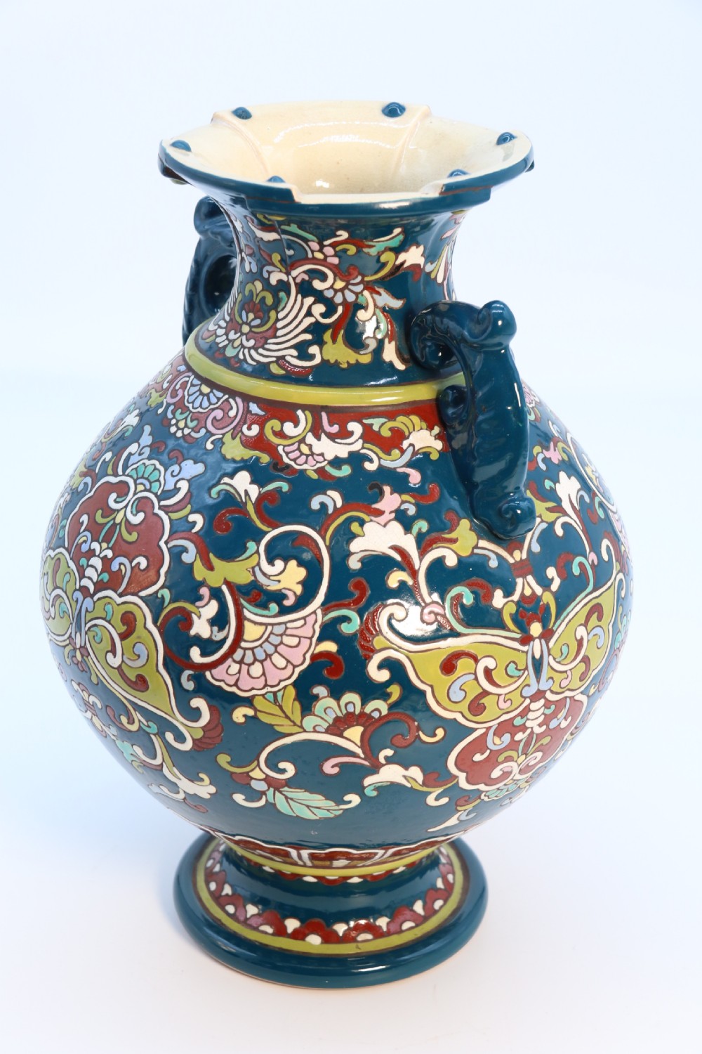 A large  Japanese hand enamelled pottery vase, circa 1910

 View IV