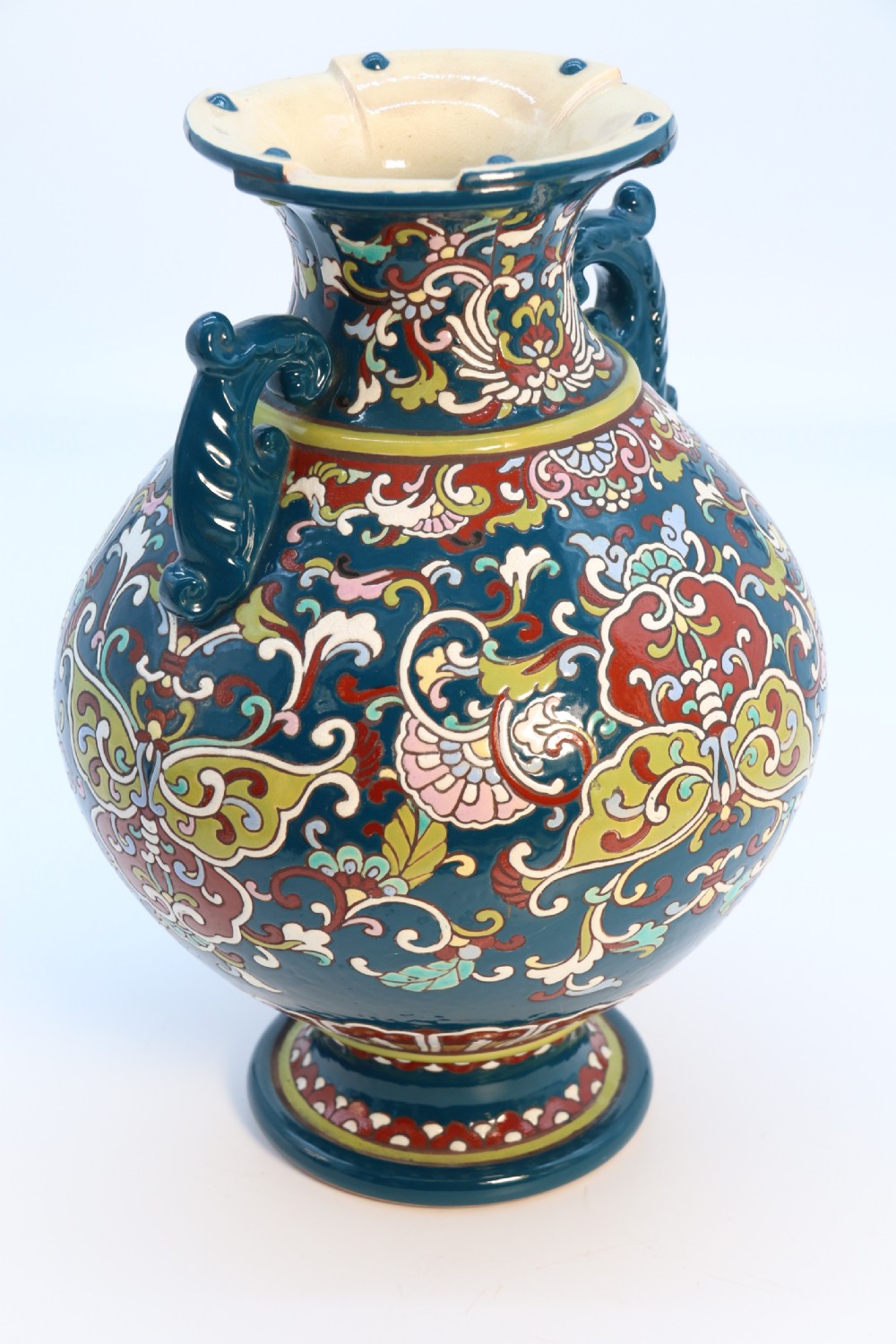 A large  Japanese hand enamelled pottery vase, circa 1910

 View VI