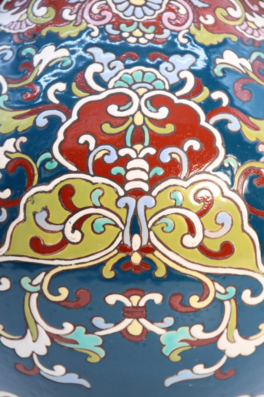 A large  Japanese hand enamelled pottery vase, circa 1910

 View XII