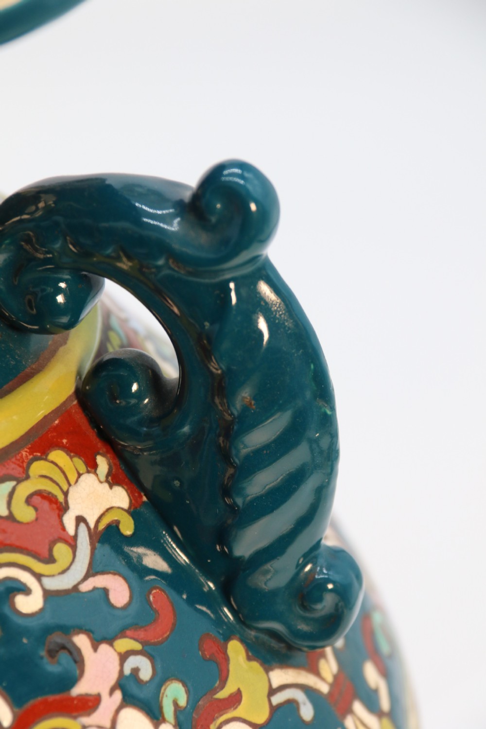 A large  Japanese hand enamelled pottery vase, circa 1910

 View XIV