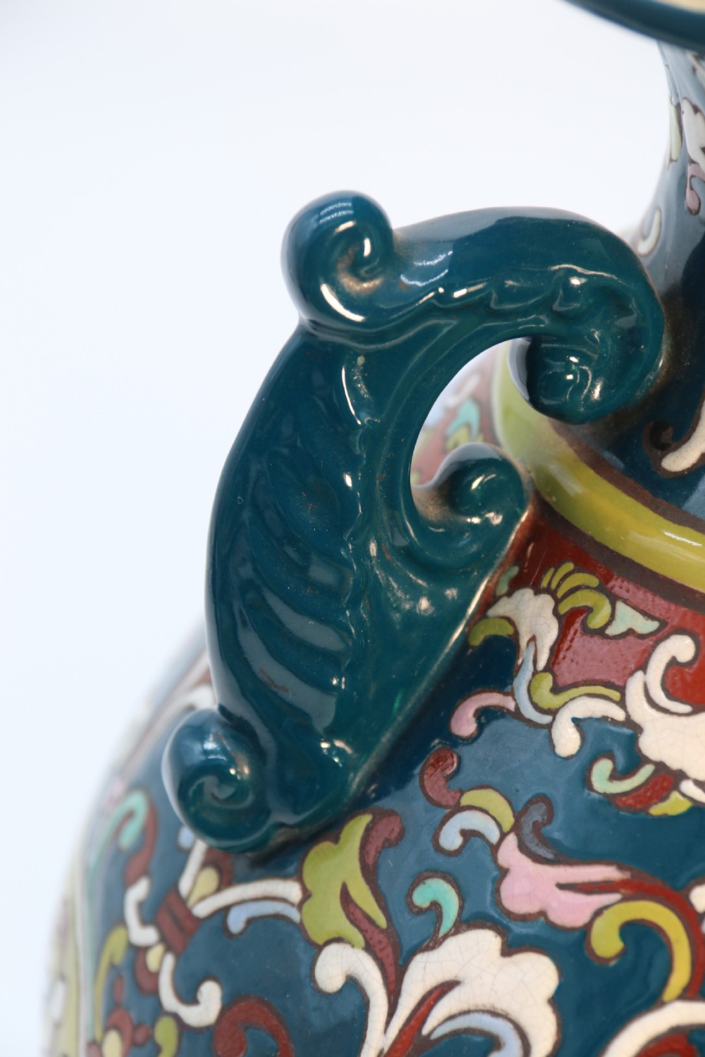 A large  Japanese hand enamelled pottery vase, circa 1910

 View XV