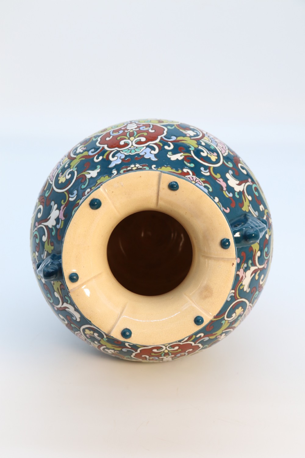 A large  Japanese hand enamelled pottery vase, circa 1910

 View XVI