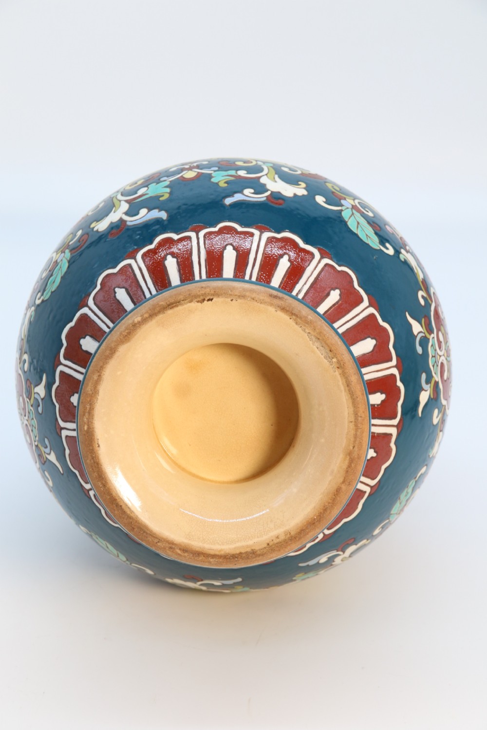 A large  Japanese hand enamelled pottery vase, circa 1910

 View XIX