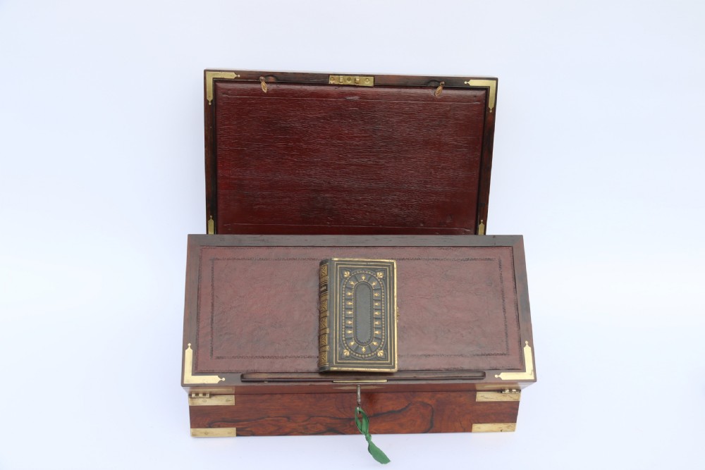 English early 19th century brass mounted campaign writing box by Hicks of London, circa 1825

 View III
