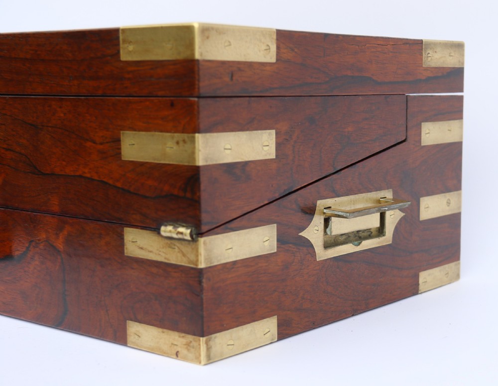 English early 19th century brass mounted campaign writing box by Hicks of London, circa 1825

 View IX