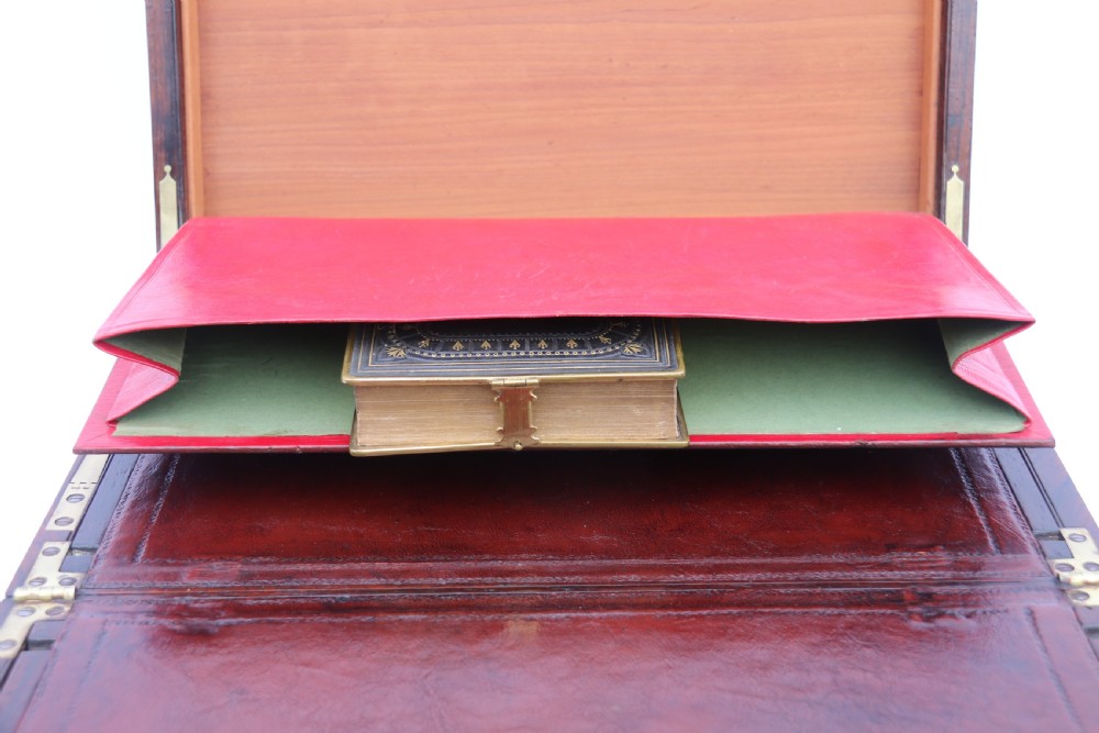 English early 19th century brass mounted campaign writing box by Hicks of London, circa 1825

 View XIV
