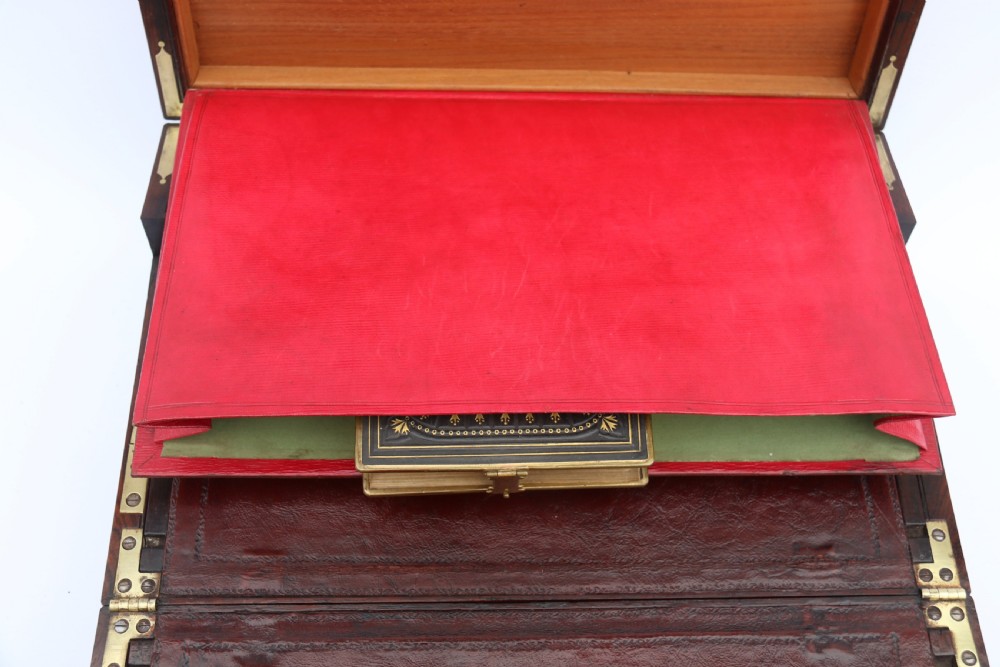English early 19th century brass mounted campaign writing box by Hicks of London, circa 1825

 View XVI