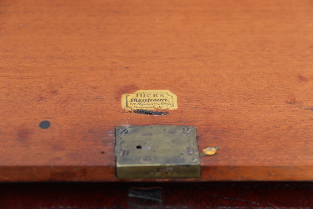 English early 19th century brass mounted campaign writing box by Hicks of London, circa 1825

 View XXII