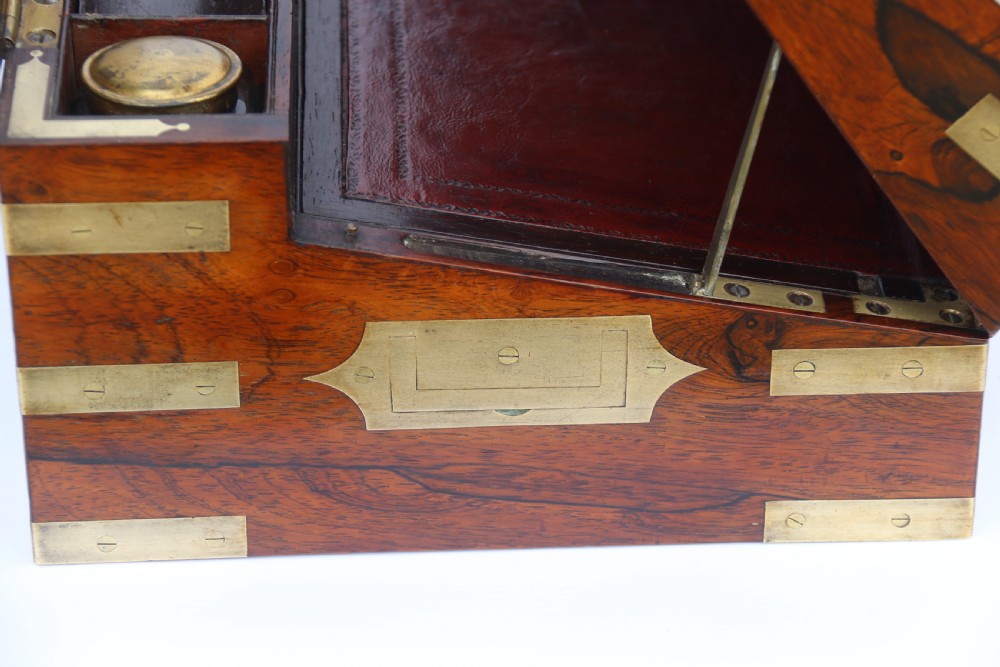 English early 19th century brass mounted campaign writing box by Hicks of London, circa 1825

 View XXVIII