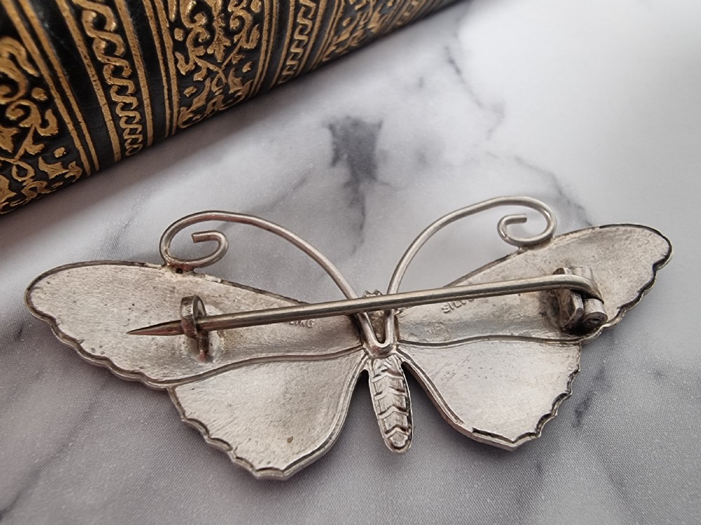 A fine silver and enamelled butterfly brooch circa 1930 View III