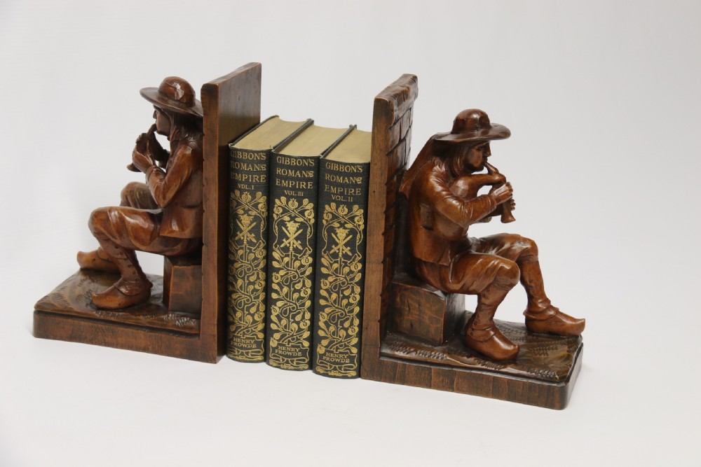 A pair of Black Forest carved walnut bookends circa 1900 View XXIII