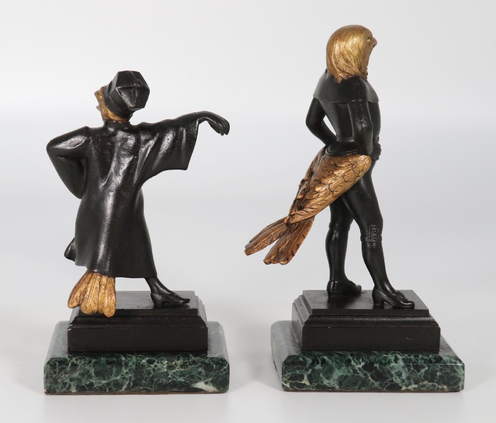 A fine pair of bronze caricature figures of theatrical birds, circa 1880 View IX