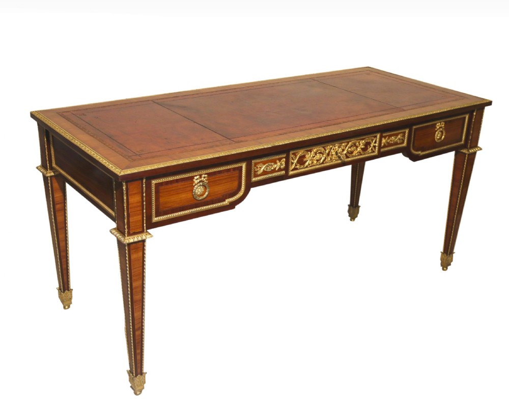 A superb French Louis XVI style  mahogany Bureau Plat or writing table circa 1880

