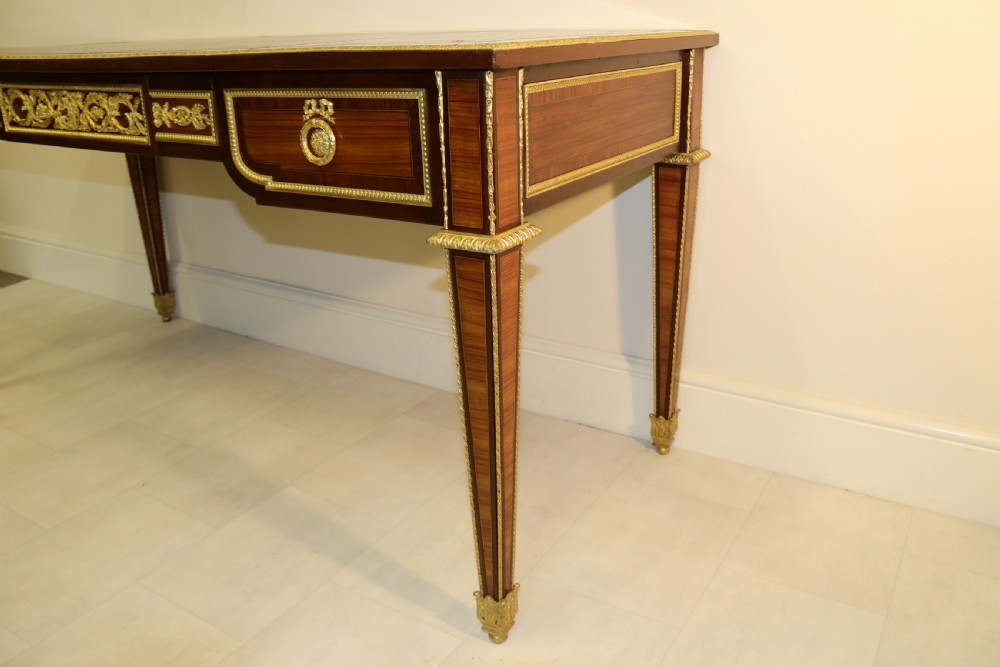 A superb French Louis XVI style  mahogany Bureau Plat or writing table circa 1880

 View XII
