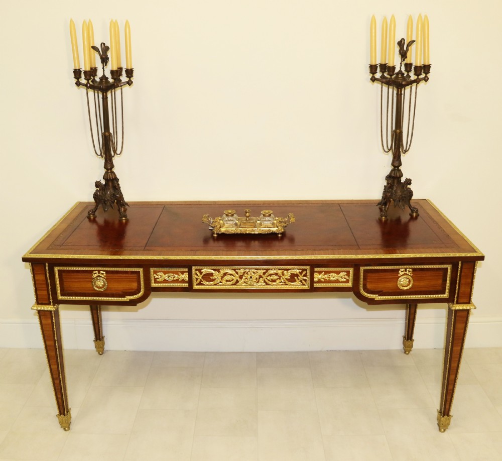 A superb French Louis XVI style  mahogany Bureau Plat or writing table circa 1880

 View XXII