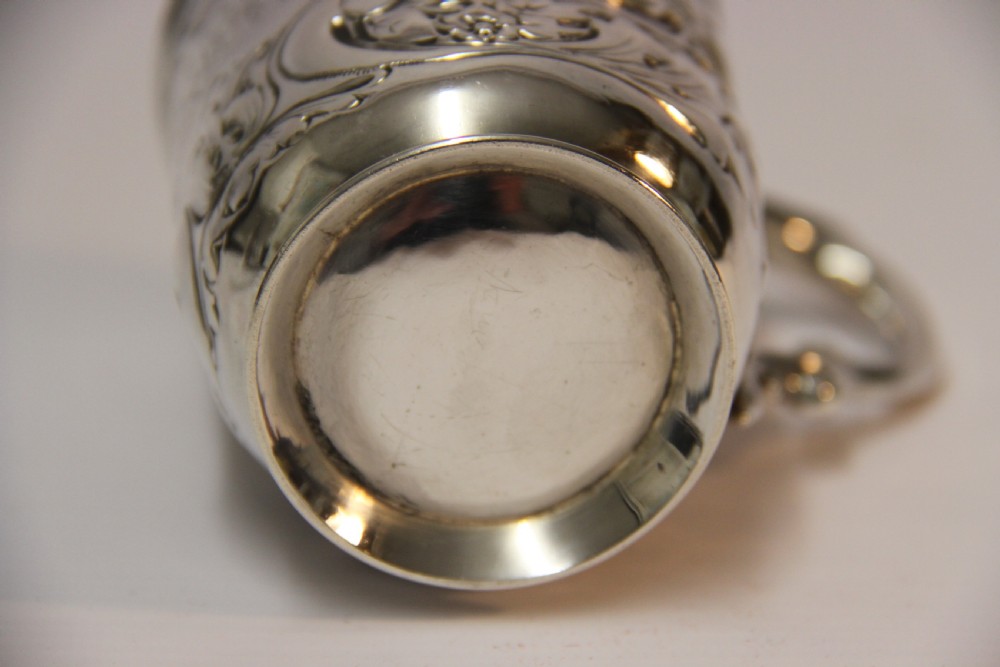 Antique hallmarked silver Edwardian period tankard View VIII