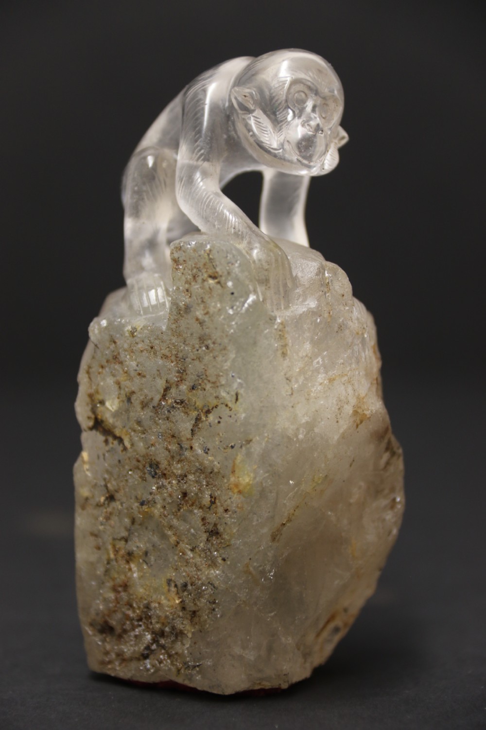 A Chinese quartz rock crystal study of a monkey circa 1920