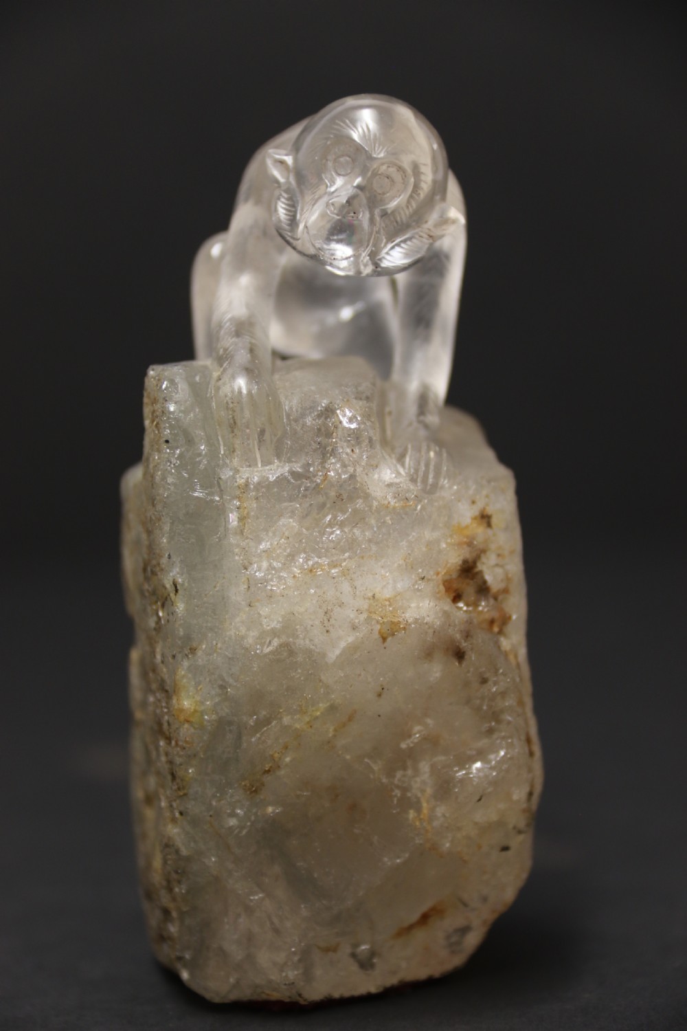 A Chinese quartz rock crystal study of a monkey circa 1920 View III