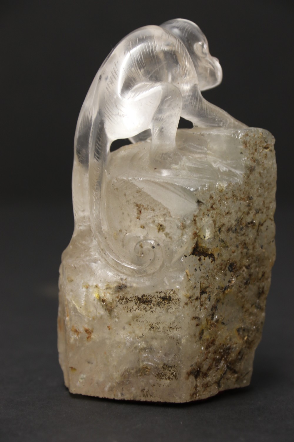 A Chinese quartz rock crystal study of a monkey circa 1920 View IV