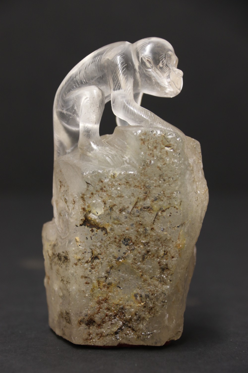 A Chinese quartz rock crystal study of a monkey circa 1920 View VI
