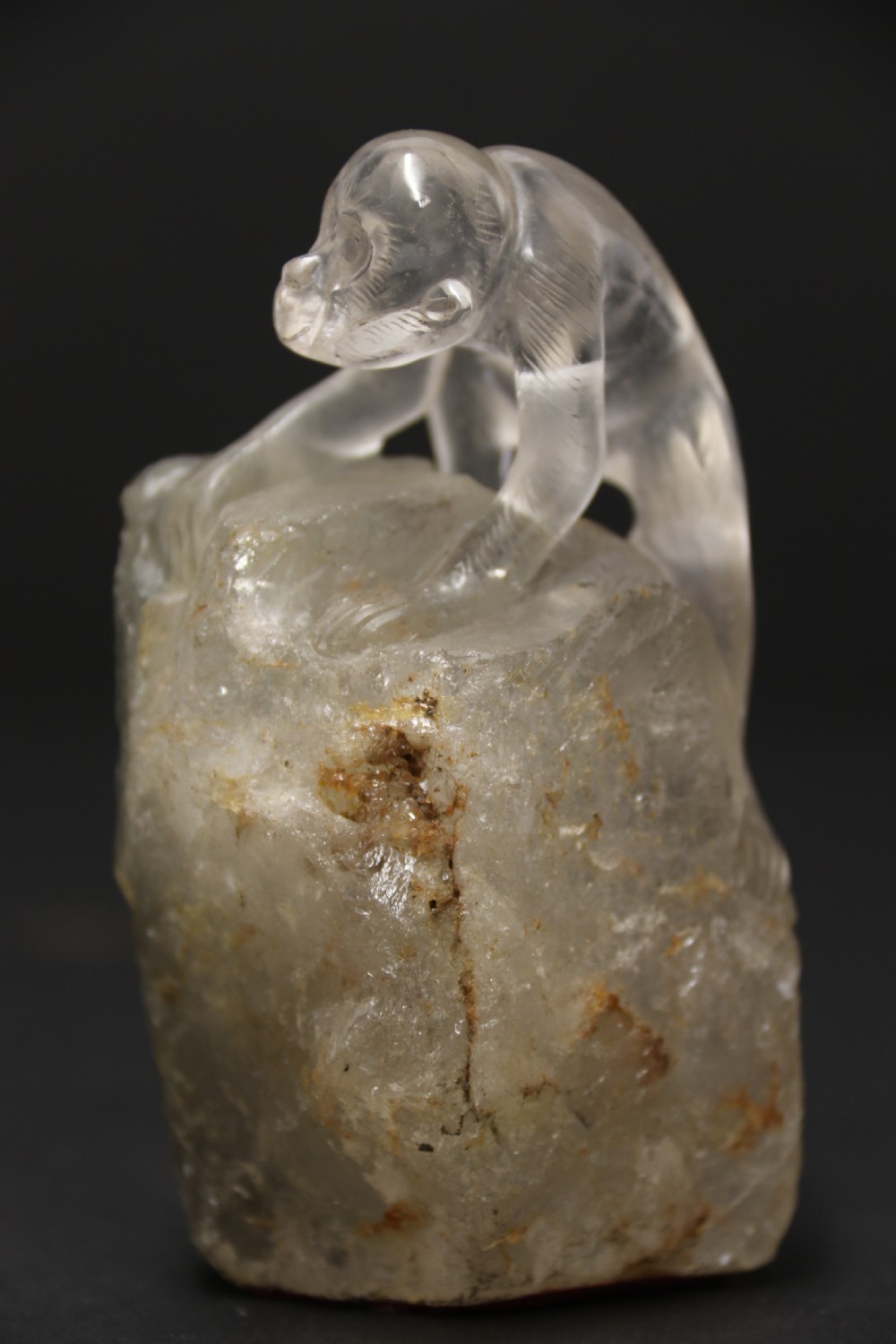 A Chinese quartz rock crystal study of a monkey circa 1920 View VIII