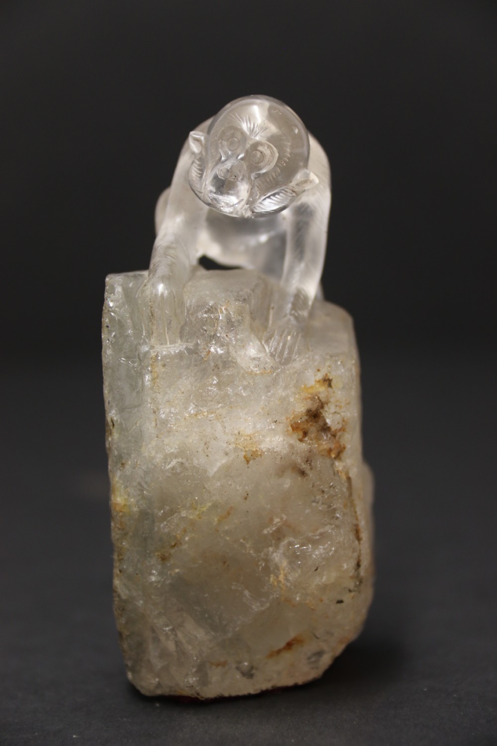 A Chinese quartz rock crystal study of a monkey circa 1920 View IX