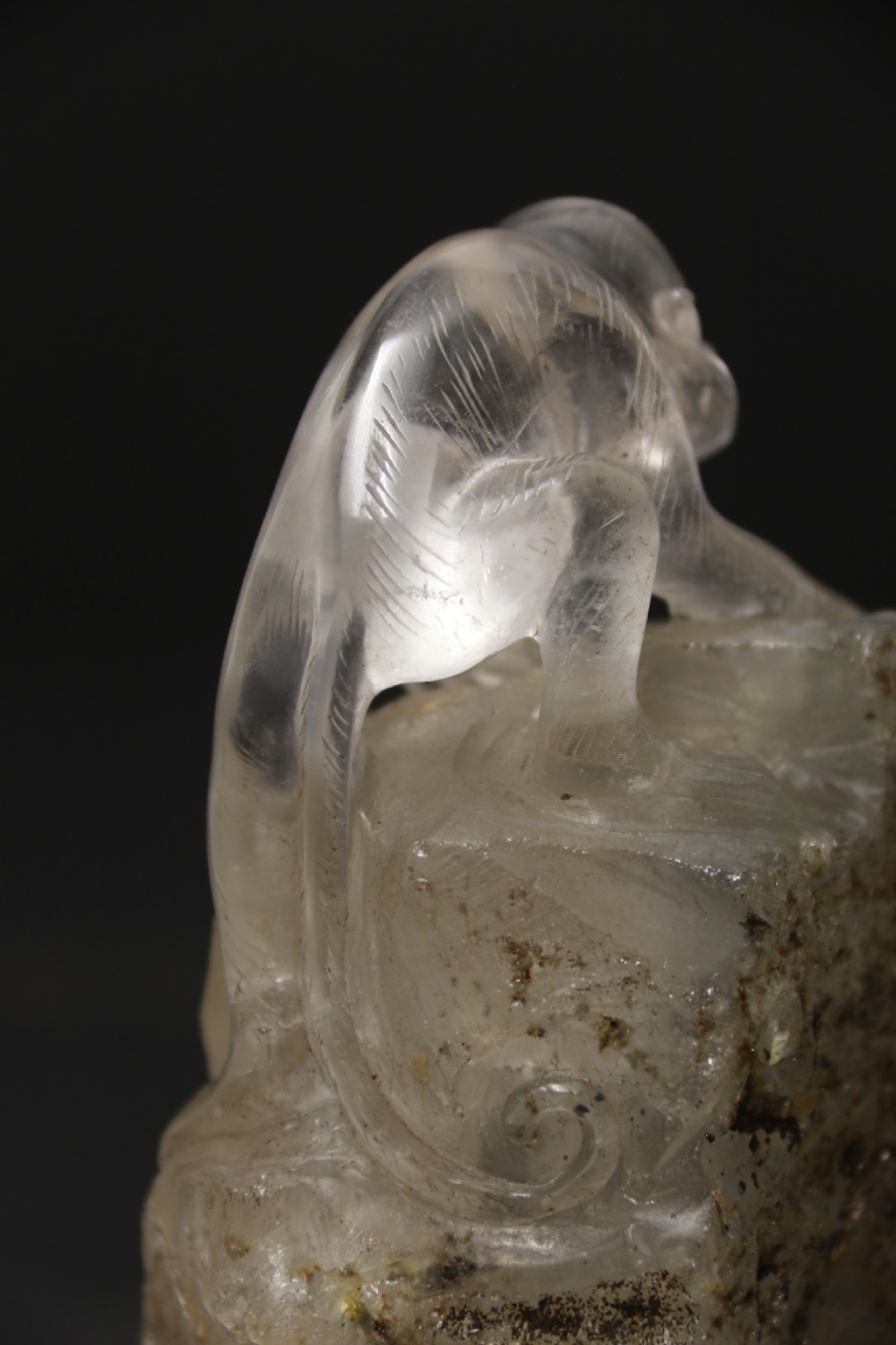 A Chinese quartz rock crystal study of a monkey circa 1920 View XII