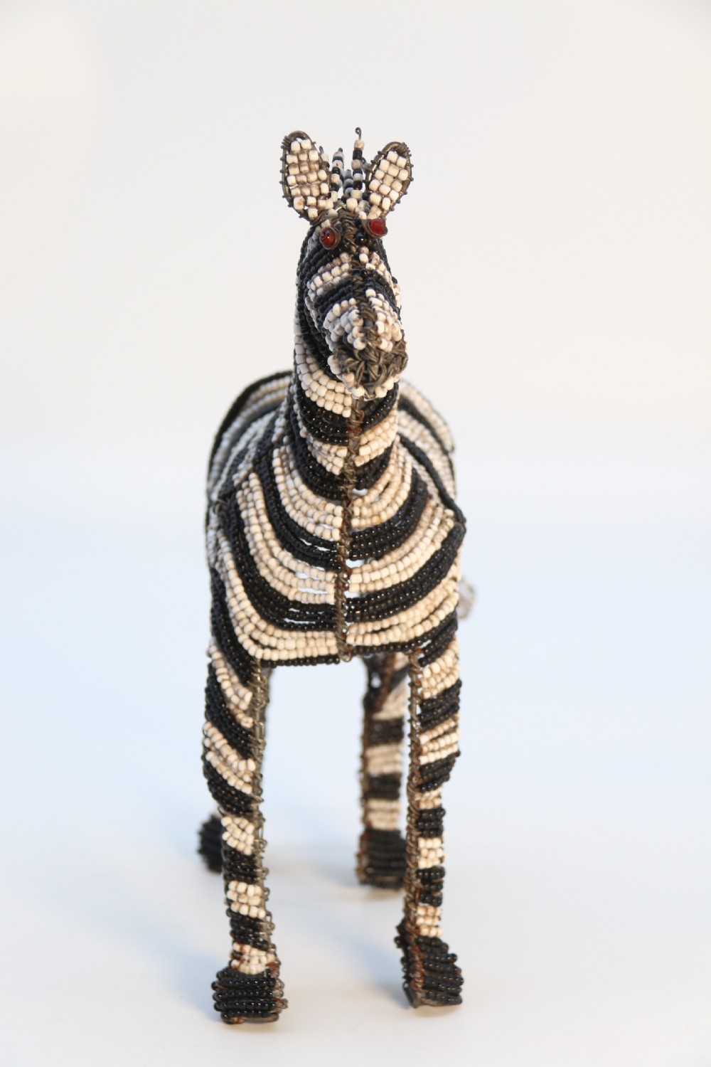 A rare African tribal beadwork and wire work model Zebra, c 1930 View II