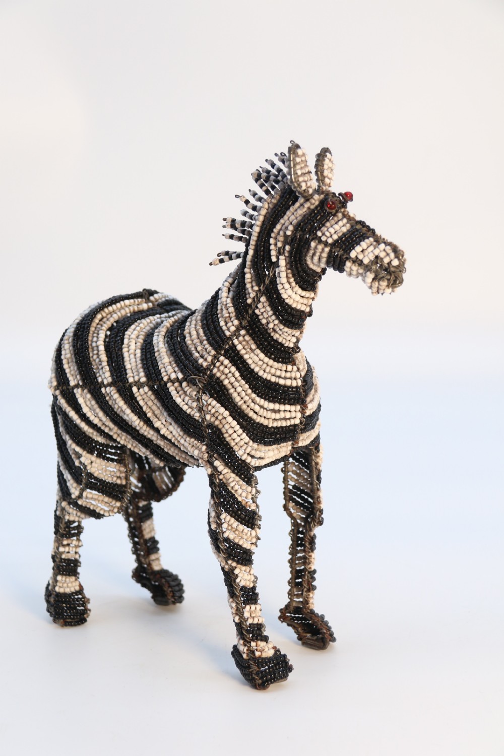A rare African tribal beadwork and wire work model Zebra, c 1930 View III