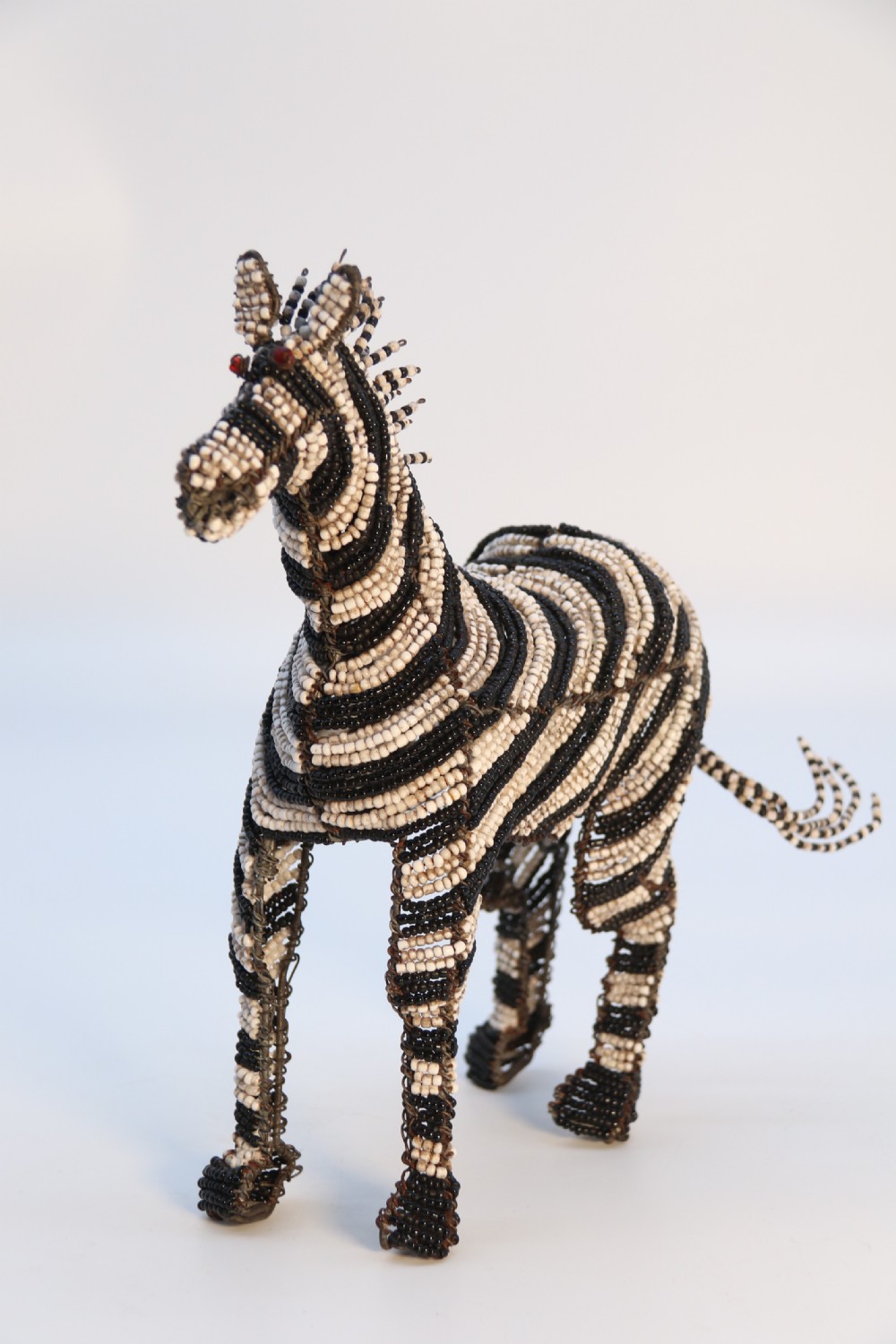 A rare African tribal beadwork and wire work model Zebra, c 1930 View IV