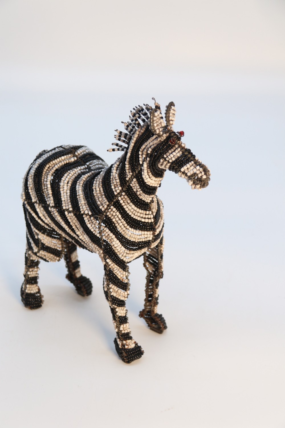 A rare African tribal beadwork and wire work model Zebra, c 1930 View XI