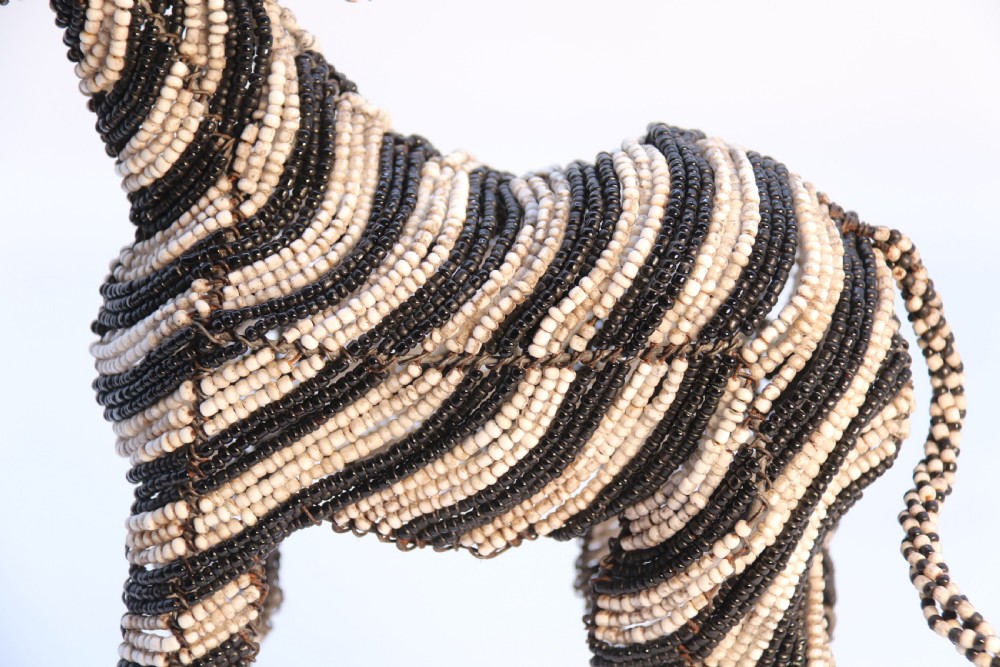 A rare African tribal beadwork and wire work model Zebra, c 1930 View XVII