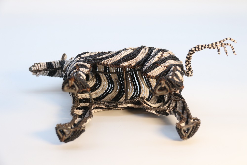 A rare African tribal beadwork and wire work model Zebra, c 1930 View XVIII