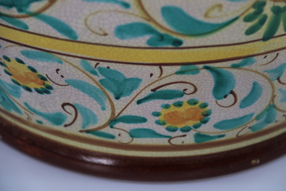 A large Italian hand thrown and painted majolica pottery vase, circa 1930

 View XVI