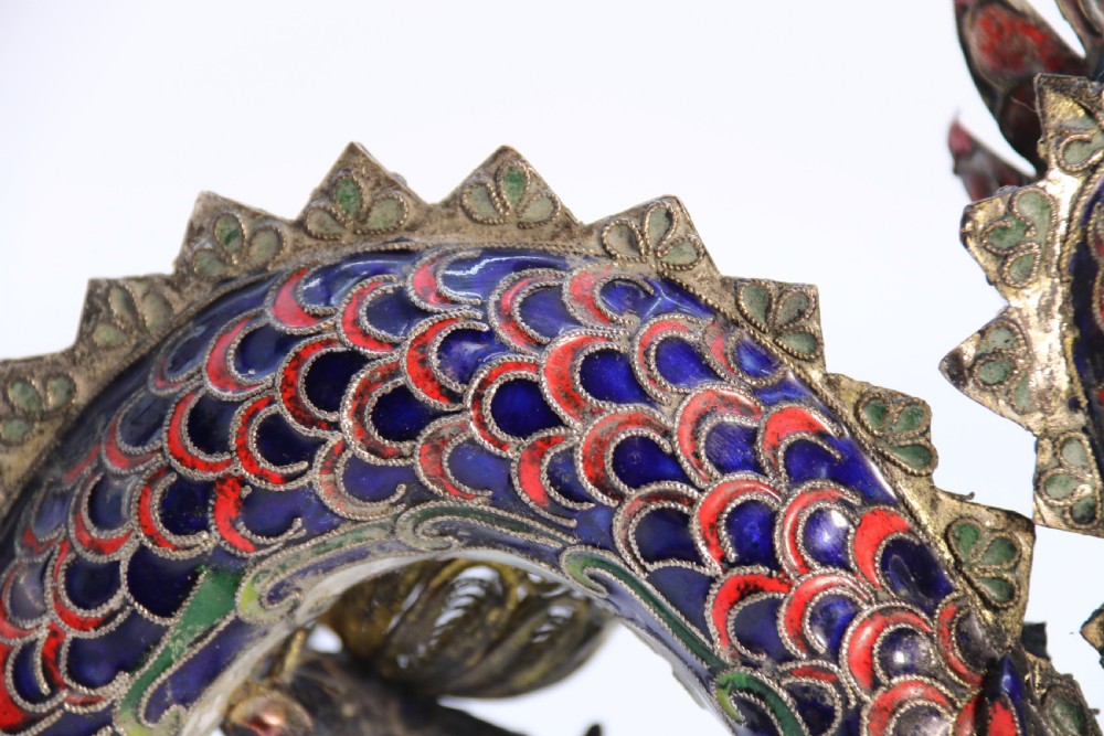 Early 20th century Chinese cloisonne sculpture of the five clawed dragon View XVII