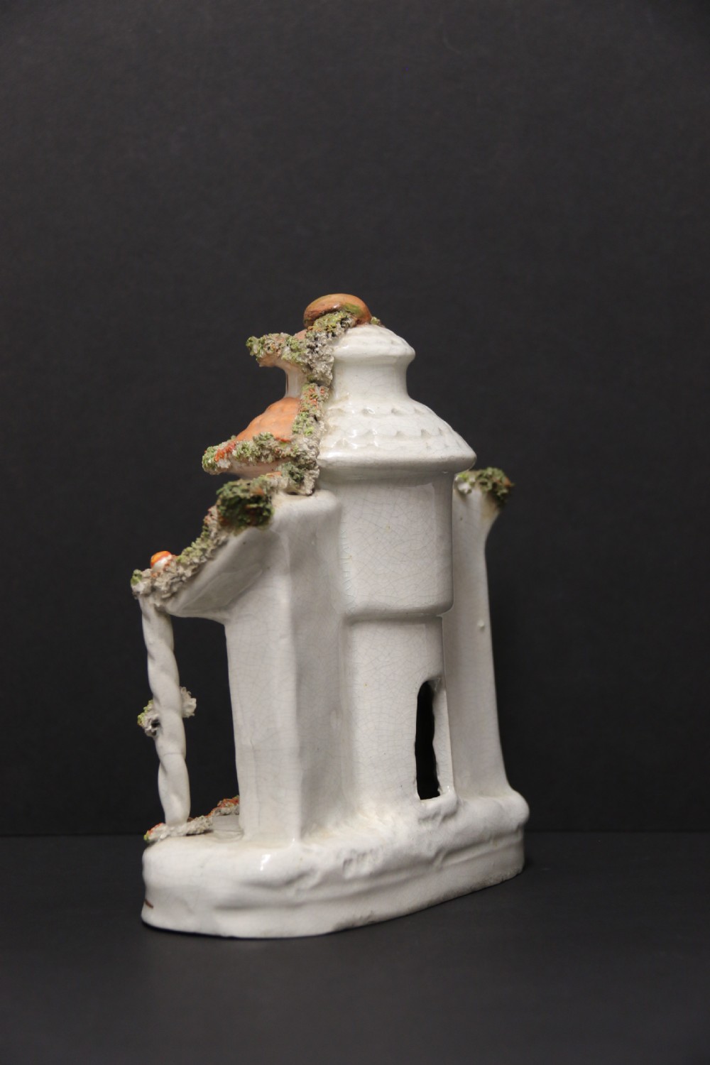 A Staffordshire pottery model of an English cottage circa 1860 View V