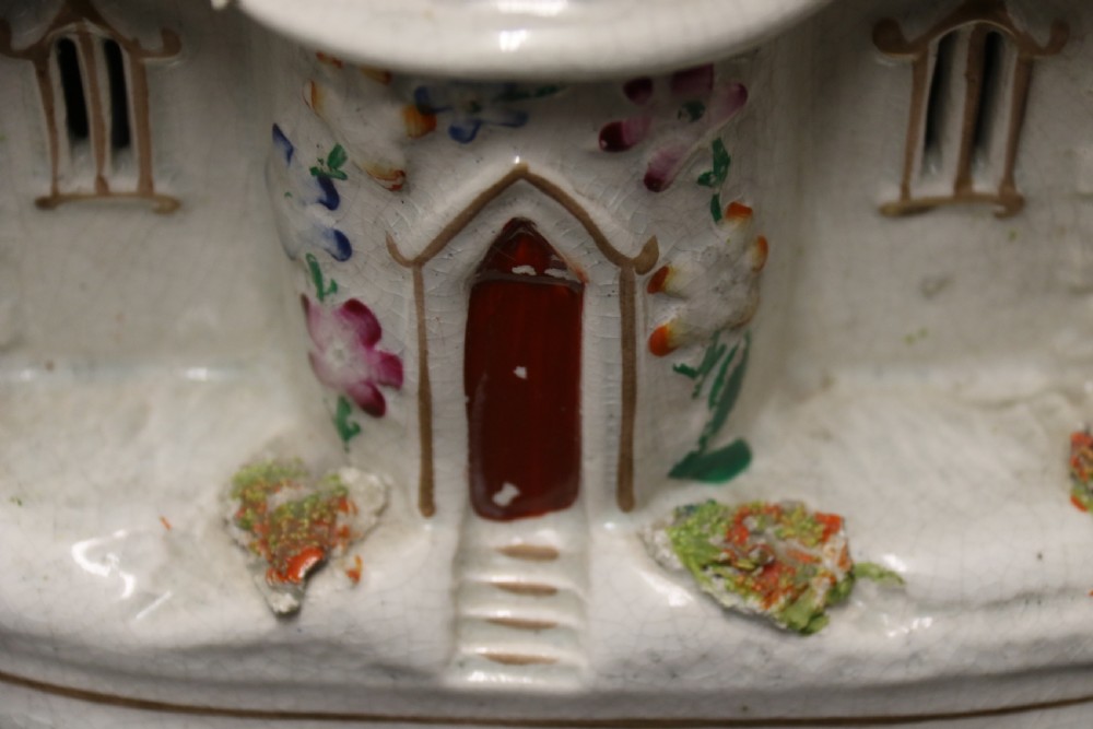 A Staffordshire pottery model of an English cottage circa 1860 View VIII