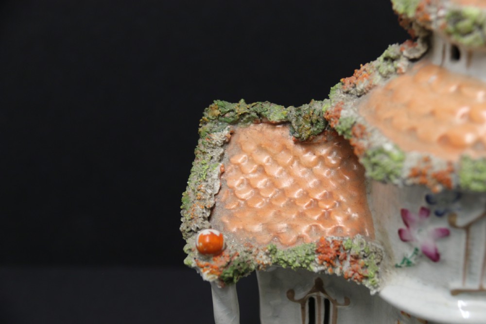 A Staffordshire pottery model of an English cottage circa 1860 View IX