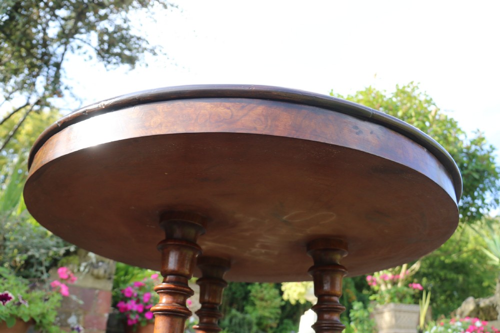 Antique Victorian pietra dura specimen marble topped burr walnut occasional/games table, circa 1860 View XVIII