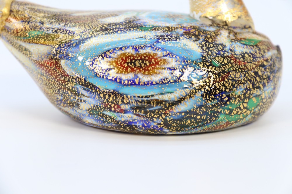 A rare Italian Millefiori hand blown art glass duck View VIII