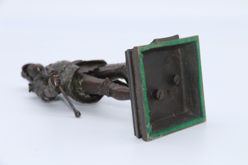 Antique bronze study of King Arthur in ornate armour circa 1900 View XIX