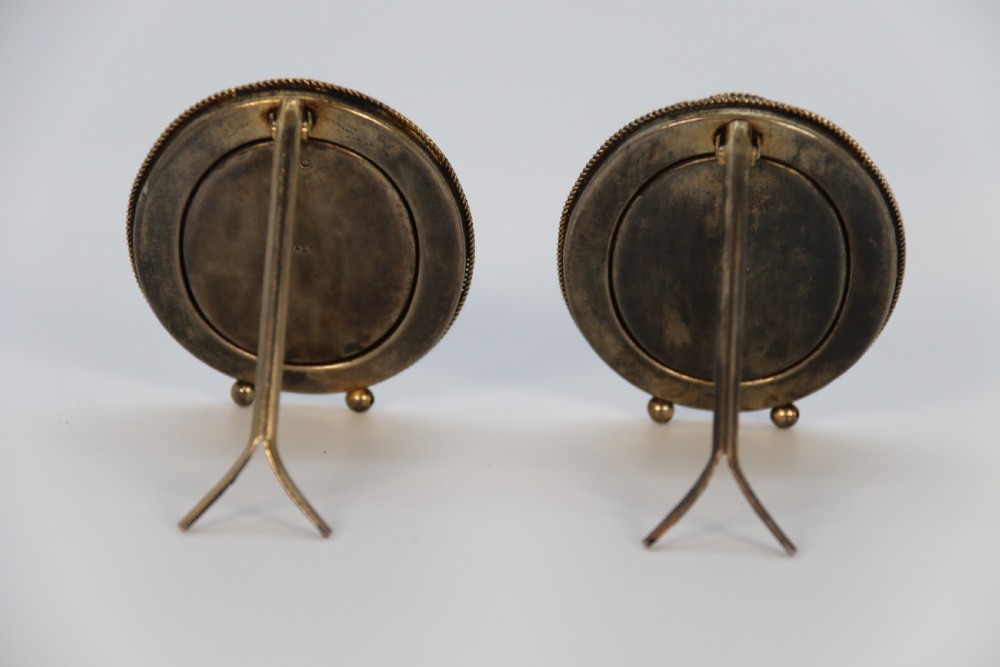 A  pair of miniature Italian micro mosaic photo frames circa 1920 View V