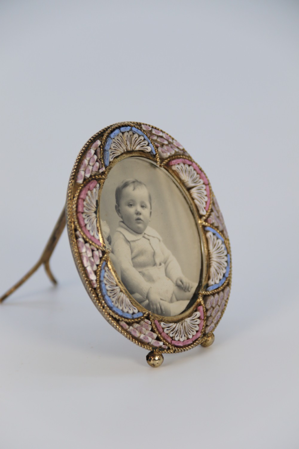 A  pair of miniature Italian micro mosaic photo frames circa 1920 View XXIX