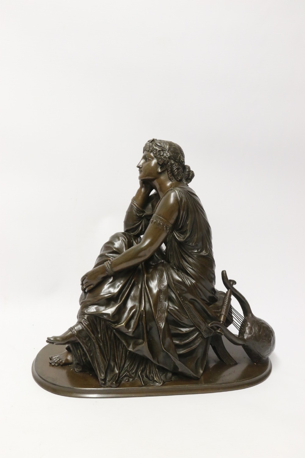 A Superb mid-19th century French classical bronze of Euterpe by Pierre Alexander Schoenewerk