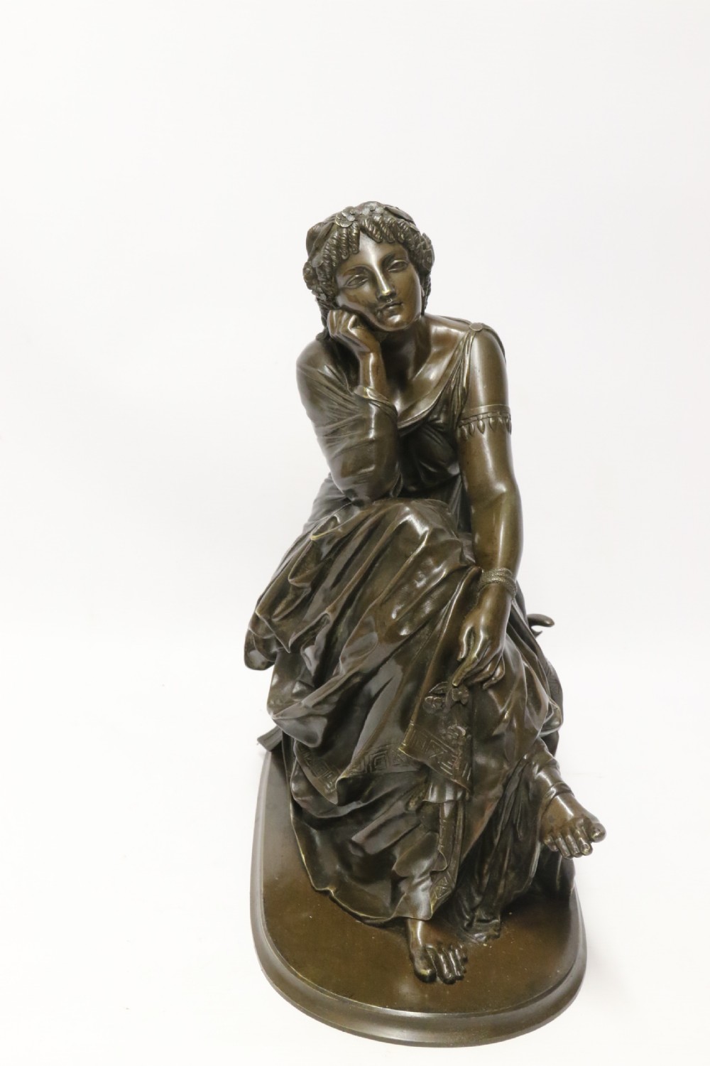 A Superb mid-19th century French classical bronze of Euterpe by Pierre Alexander Schoenewerk View II