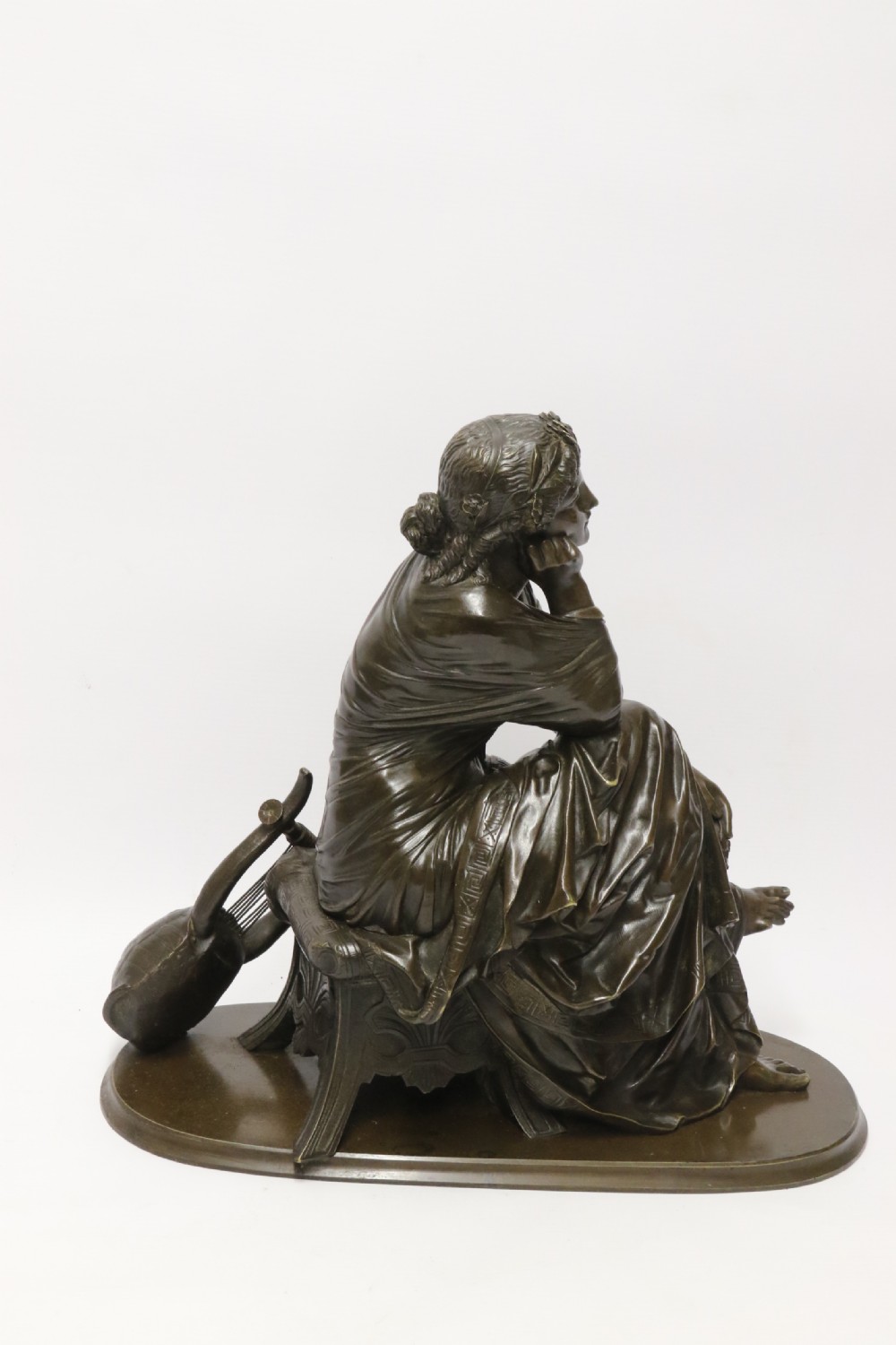 A Superb mid-19th century French classical bronze of Euterpe by Pierre Alexander Schoenewerk View V